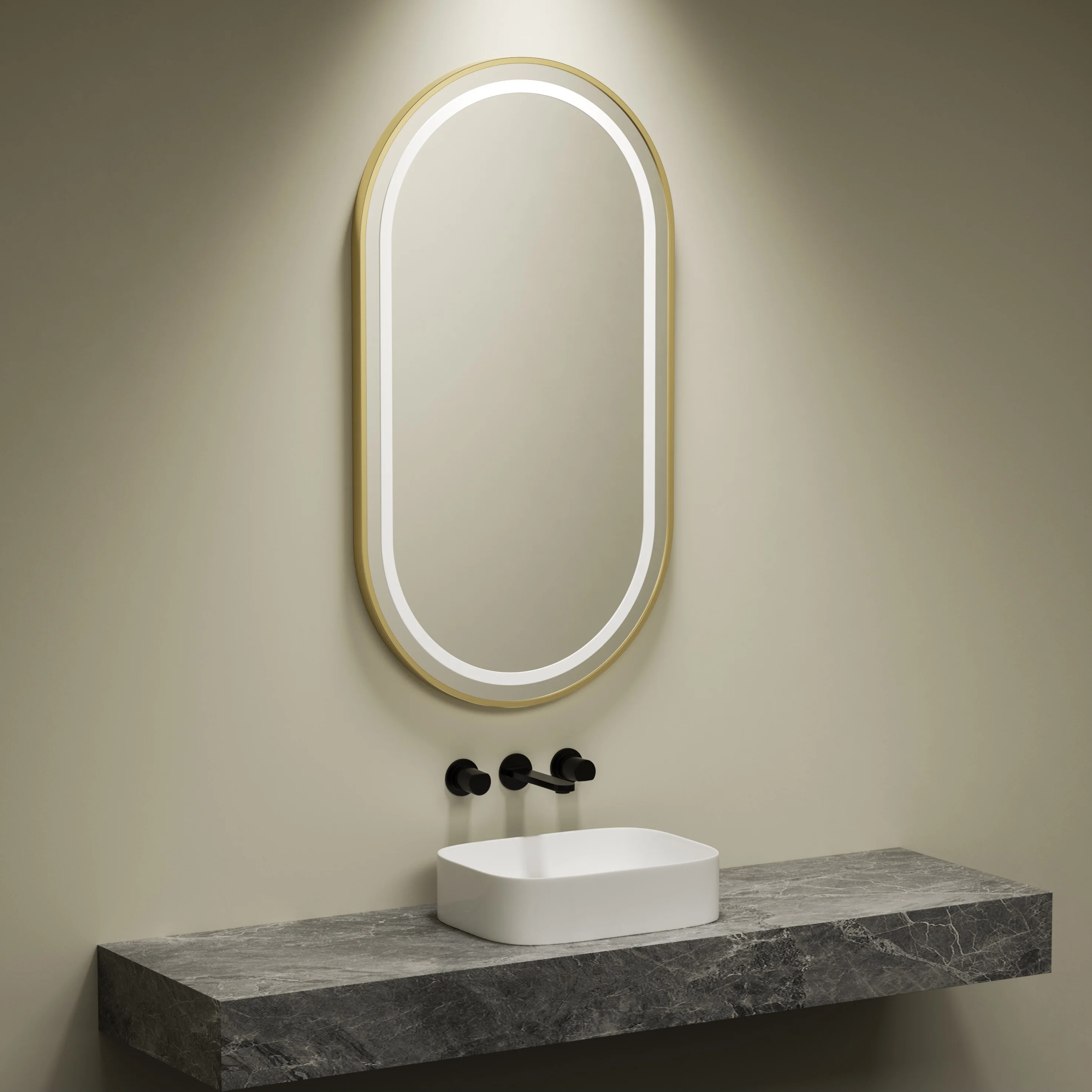 SMART BATHROOM MIRROR – 550x1000MM | BRUSHED GUNMETAL FRAME | SAA CERTIFIED