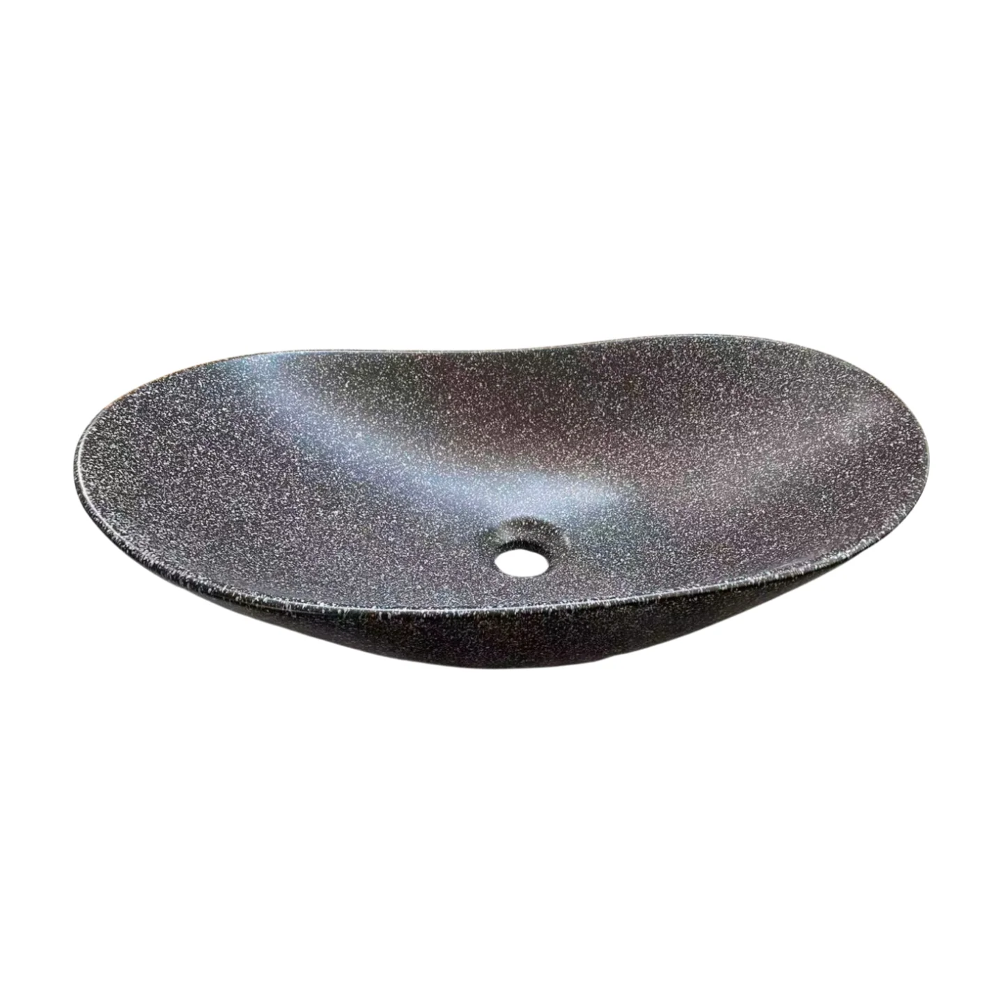 Modern Textured stone look vessel basin