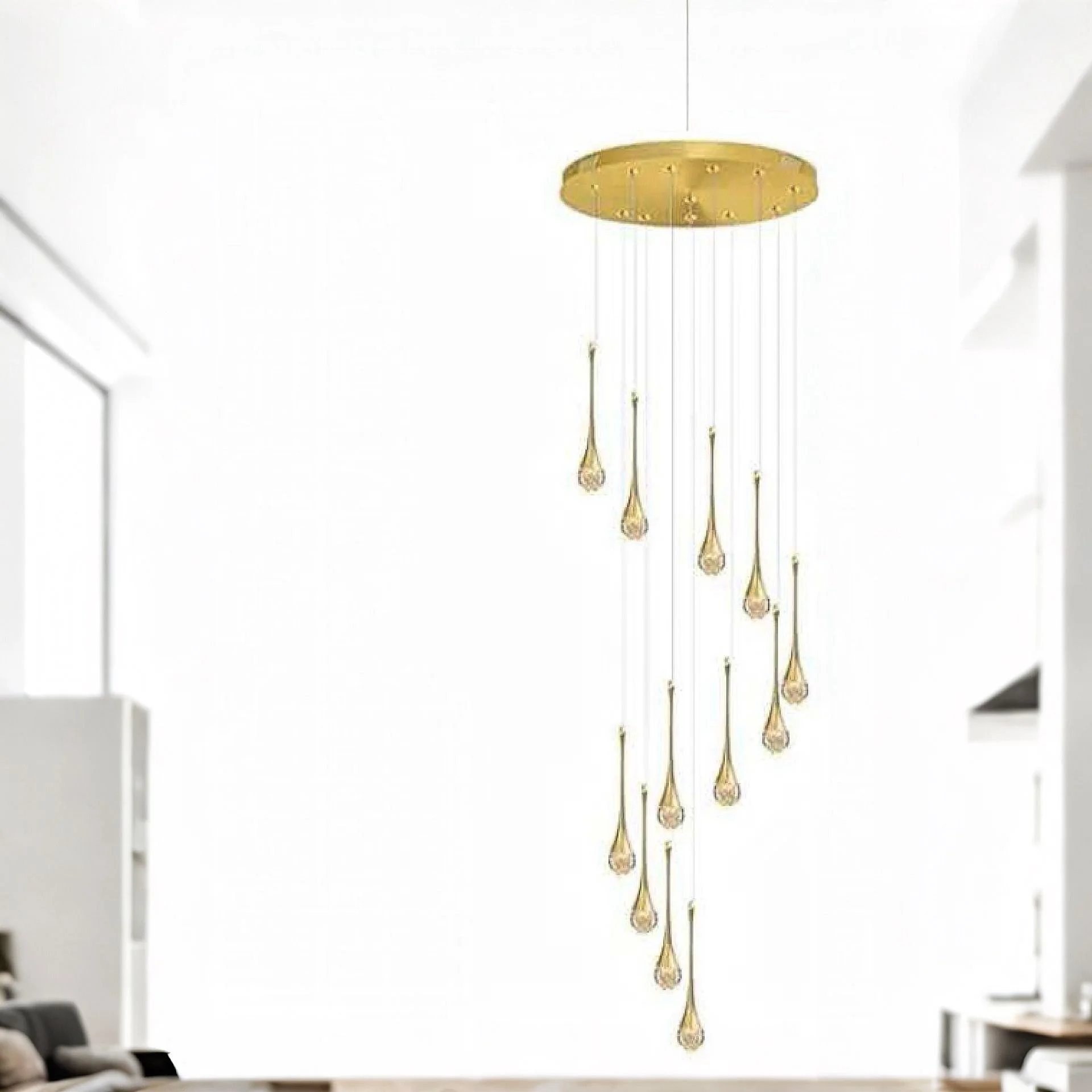 TAKING ADVANCE ORDERS -Grand Crystal Chandelier – Brass Gold Luxury Edition