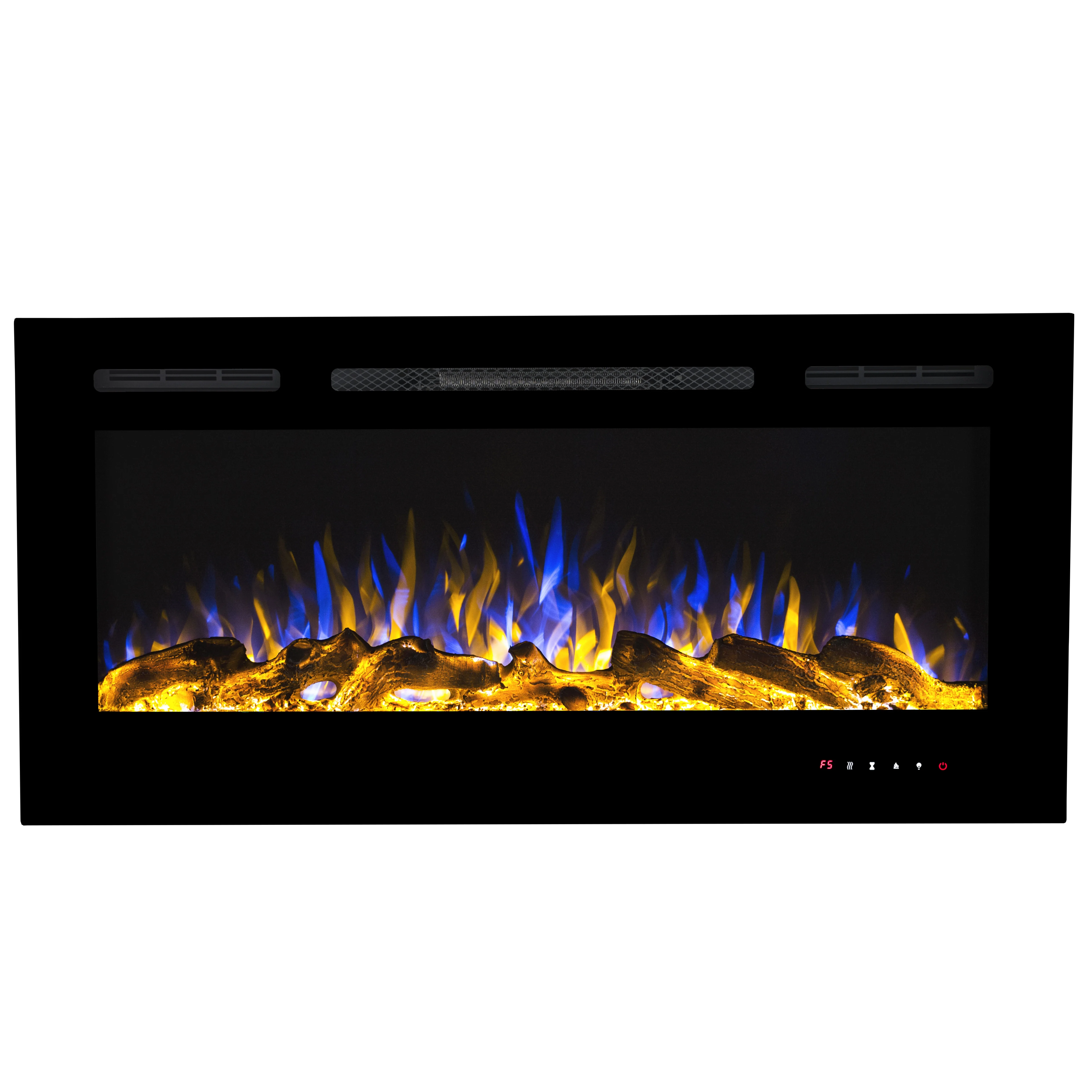 MIXED ORANGE AND BLUE FLAME FIREPLACE